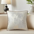 thumbnail image 2 of Unique Bargains 2pcs Velvet Tropical Leaf Jacquard Pillow Cover 18" x 18" Grey, 2 of 7