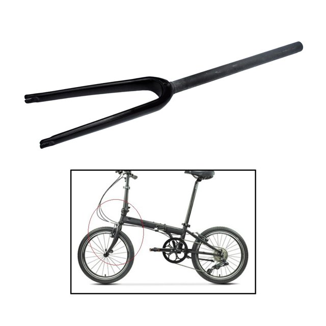 Horquilla rígida Cola para bicicleta de 20 pulgadas Montaña Carretera plegada fibra de carbono 28,6 mm Sin rosca