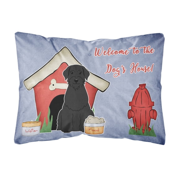 Carolines Treasures BB2820PW1216 Dog House Collection Giant Schnauzer Canvas Fabric Decorative Pillow  12H x16W