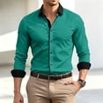 thumbnail image 3 of Yungyresw Mens Long Sleeve Button Down Shirts Mandarin Collar Dress Shirt Wrinkle Resistant Formal for Business Casual, 3 of 7