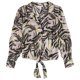 thumbnail image 1 of bar III Blusa con botones y lazo en la parte delantera para mujer, rosa, extra pequeña, 1 of 2