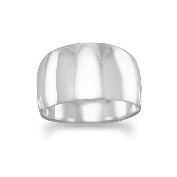 Wide Tapered Polished Sterling Silver Cigar Band Ring Mens Womens