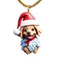 thumbnail image 2 of Adornos navideños, adornos navideños, regalos navideños, decoración plana para el hogar con forma de perro, decoración para el árbol de Navidad, decoración con colgante, 2 of 4