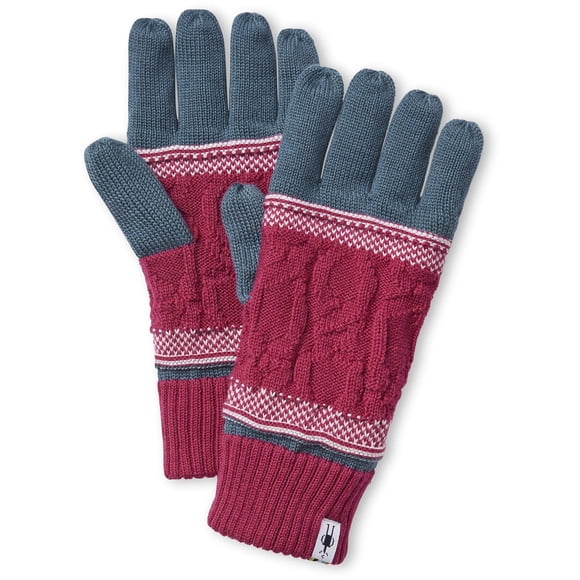 Smartwool Popcorn Cable Gloves Prussian Blue One Size