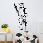 Angle View: ZIYIXIN DIY Art Wall Sticker, Star Wars Empire Stormtrooper Decorative Mural