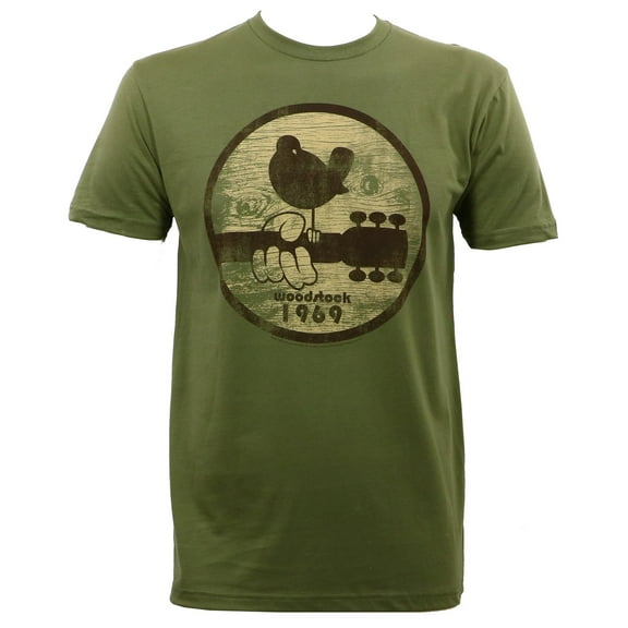 Woodstock - Mens 1969 Fitted T-Shirt Green 2XL