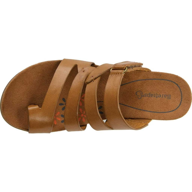 BARETRAPS Womens Brown Cushioned Strappy Theanna Round Toe Wedge