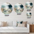 thumbnail image 4 of Designart "Exploring Floral Forms Blue and Gold V" Abstract Floral Metal Round Wall Decor, 4 of 5