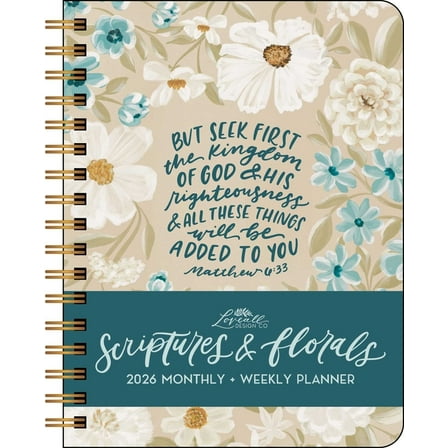 Scriptures and Florals 12-Month 2026 Hardcover Monthly/Weekly Planner Calendar, (Paperback)