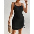 thumbnail image 2 of Busbseach Women Black Knit Cover Up Sheer Slim Beach Cover Up Scoop Neck Tank Dress, 2 of 6