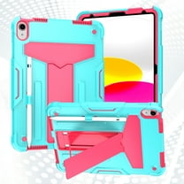 Dteck iPad 10th Generation Case 2022, iPad 10.9 inch Case with Built-in Kickstand, Heavy Duty Shockproof Rugged Protective Shell Kids-Friendly Stand Cover for 10.9" iPad 10th Gen, Mint Rose