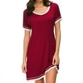 thumbnail image 1 of EIMELI Chemise de Nuit pour Femmes Pyjama en Coton - Femme Manches Courtes Col Rond Robe de Nuit, 1 of 6