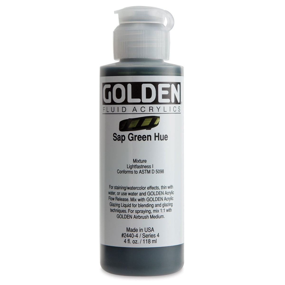 Golden� Fluid Acrylic, 4 oz., Sap Green