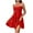 Red, variant on Zpanxa Women's Summer Solid Strappy Sundress Loose Fit Casual Beach Dress Sleeveless Long Dress