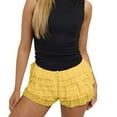 thumbnail image 1 of Running Shorts Women Lace Mini Low Rise Micro Skirt Asymmetrical Ruffle Hem Flared Lingerie Shorts Womens Linen Shorts Yellow S, 1 of 4