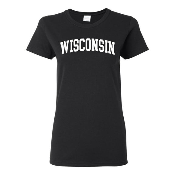 Wild Bobby State of Wisconsin College Style Women Graphic Tee
