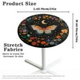 thumbnail image 6 of SEANATIVE 4 PCS Cocktail Table Topper Cap Soft Round Fitted Cocktail Tablecloth with Elastic Edge Easy to Install Table Top Cover for Wedding Restaurant, Butterfly Daisy Flower Moon Star Black, 6 of 7