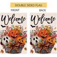 thumbnail image 5 of Halloween Ghost Pumpkin Garden Flag 12x18 Vertical Double Sided Black Bat Welcome Fall Holiday Outside Decorations Burlap Yard Flag BW834, 5 of 6