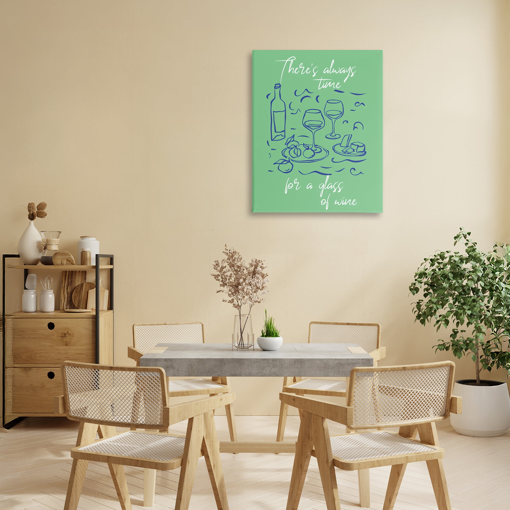 Stupell Industries Always Time For Glass Of Wine Canvas Wall Art, design by The Prints Vibe
