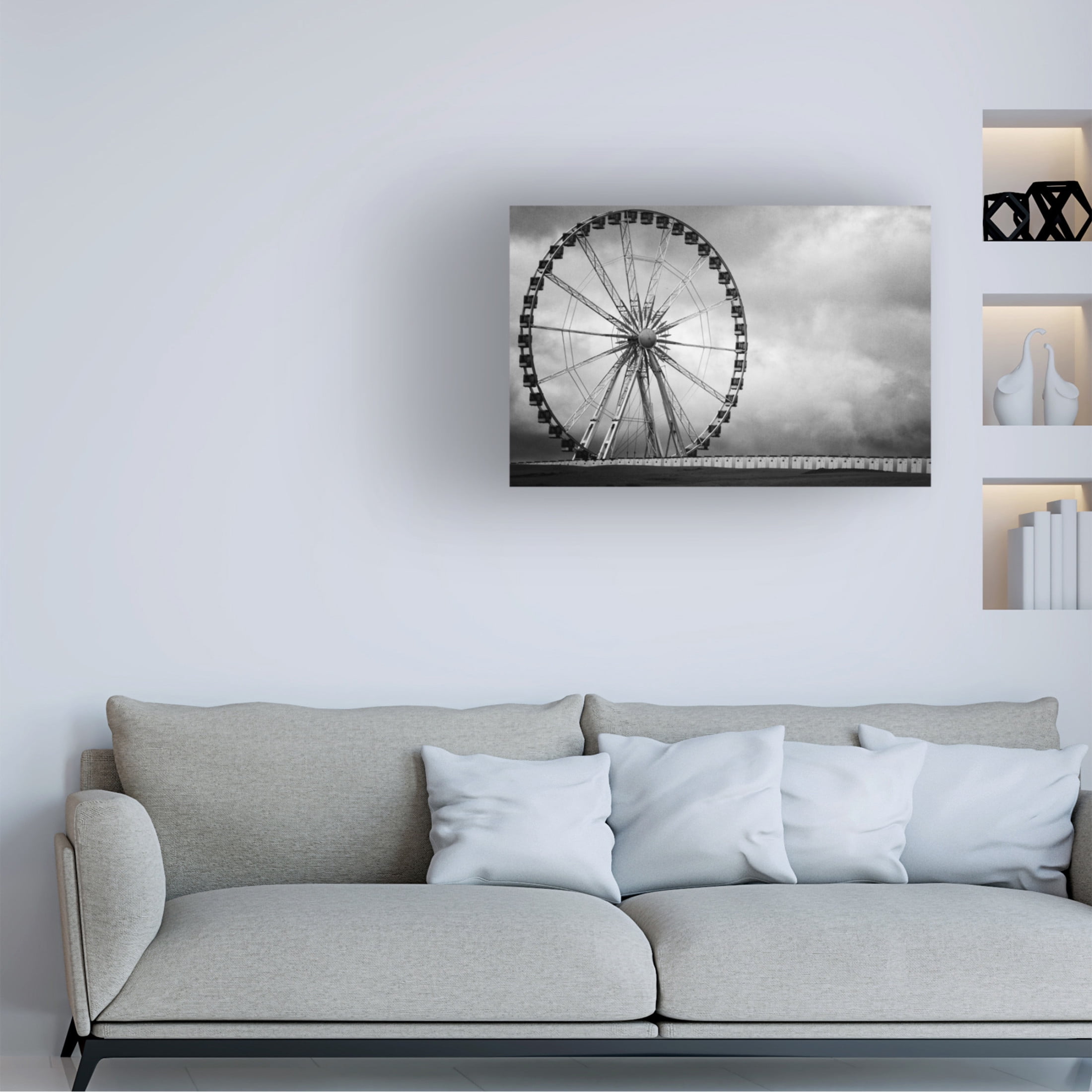Canvas Wall Art - Jef Flour 'Cabins And Cabins' Wall Art for Living Room, Bedroom, or Office D?cor by Trademark Fine Art - 47 x 30 Inches