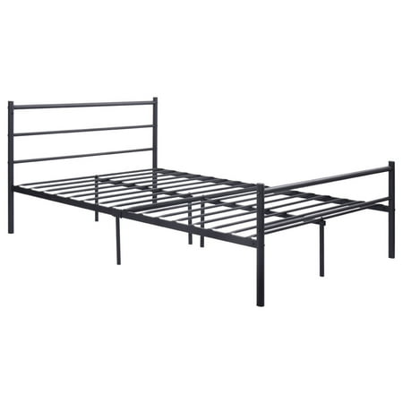 bed platform headboard costway legs frame metal furniture