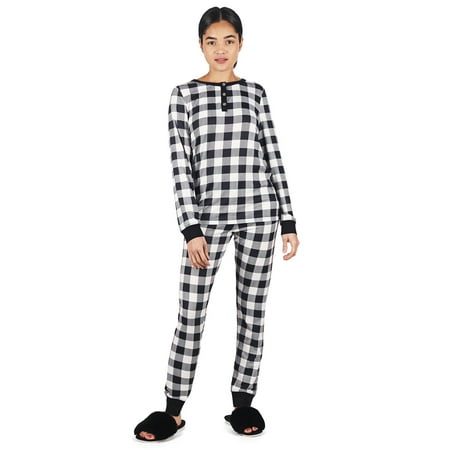 

MeMoi 2 Piece Women s Buffalo Plaid Long Sleeve Pajama Set - Womens - Female