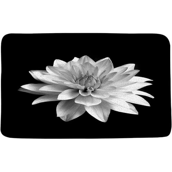Bath Mat Black and White Flower Modern Indoor Outdoor Entrance Door Mat Non-Slip Bath Rug Bathmat Decor Small Area Rug Carpet Kitchen Door Mats Floor Mats Home Decor ch 16x24 Inch