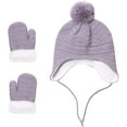 thumbnail image 2 of Zukuco Winter Hats Gloves Set for Kids Toddler Baby Girls Boys Warm Earflap Beanie Fleece Hats, 2 of 5