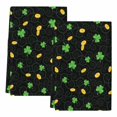 thumbnail image 2 of St. Patrick's Day Kitchen Towels Set of 2, Green Shamrock Gold Coin Minimalist Black Absorbent Dish Towels for Kitchen, Microfiber Hand Towel, Quick Drying Tea Towel for Cleaning Dishcloths, 2 of 7
