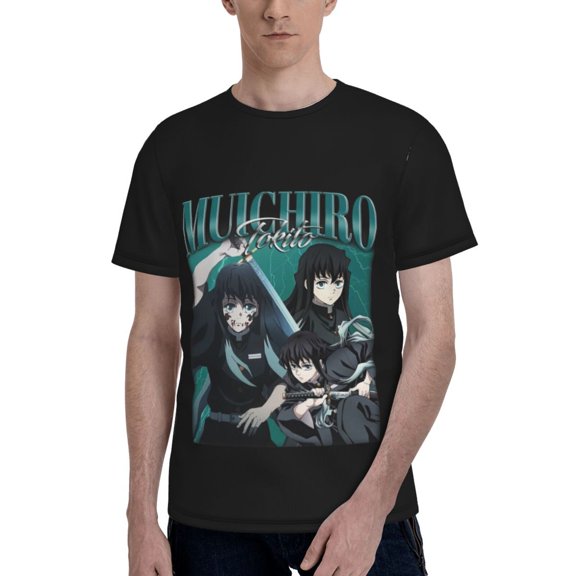 Muichiro Tokito Unisex 3d Pattern Printed Short Sleeve T-Shirts Casual Graphics Tees For Men Women Teen Small