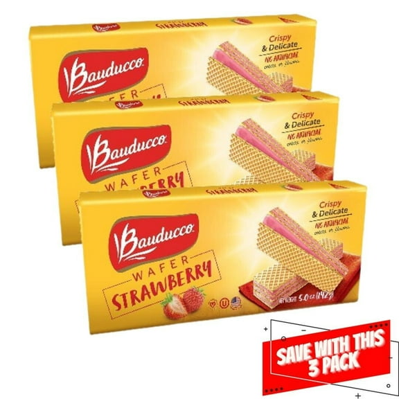 Bauducco Strawberry Wafer 5 oz. Pack of 3
