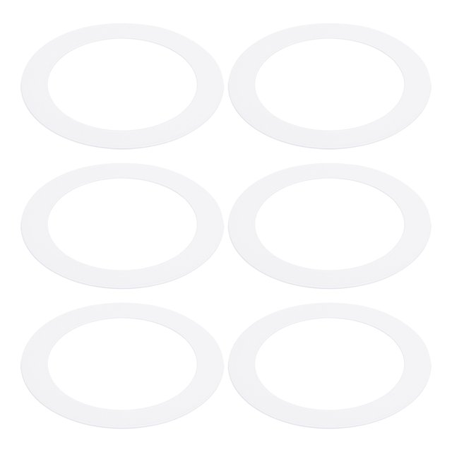 Anillos Goof Uxcell para iluminación empotrada de 6/8 pulgadas, 6 piezas de anillos de recorte de metal, diámetro exterior de 8.66 pulgadas, diámetro interior de 6.29 pulgadas, acabado mate blanco.