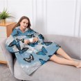 thumbnail image 5 of Oversized Wearable Blanket Hoodie,Blue Butterfly Cloud Pattern Sherpa Blanket Hoodie with Super Pockets,Super Warm Fuzzy Pullover for Women & Men, 5 of 6