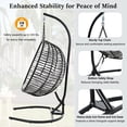 thumbnail image 3 of Single Person Folding Egg Chair with Stand,Indoor & Outdoor Hanging Swing Chair, Heavy Duty 330lbs Capacity, Foldable Design, Adjustable Anti-Slip Feet for Patio, Balcony, Garden, Bedroom, 3 of 7