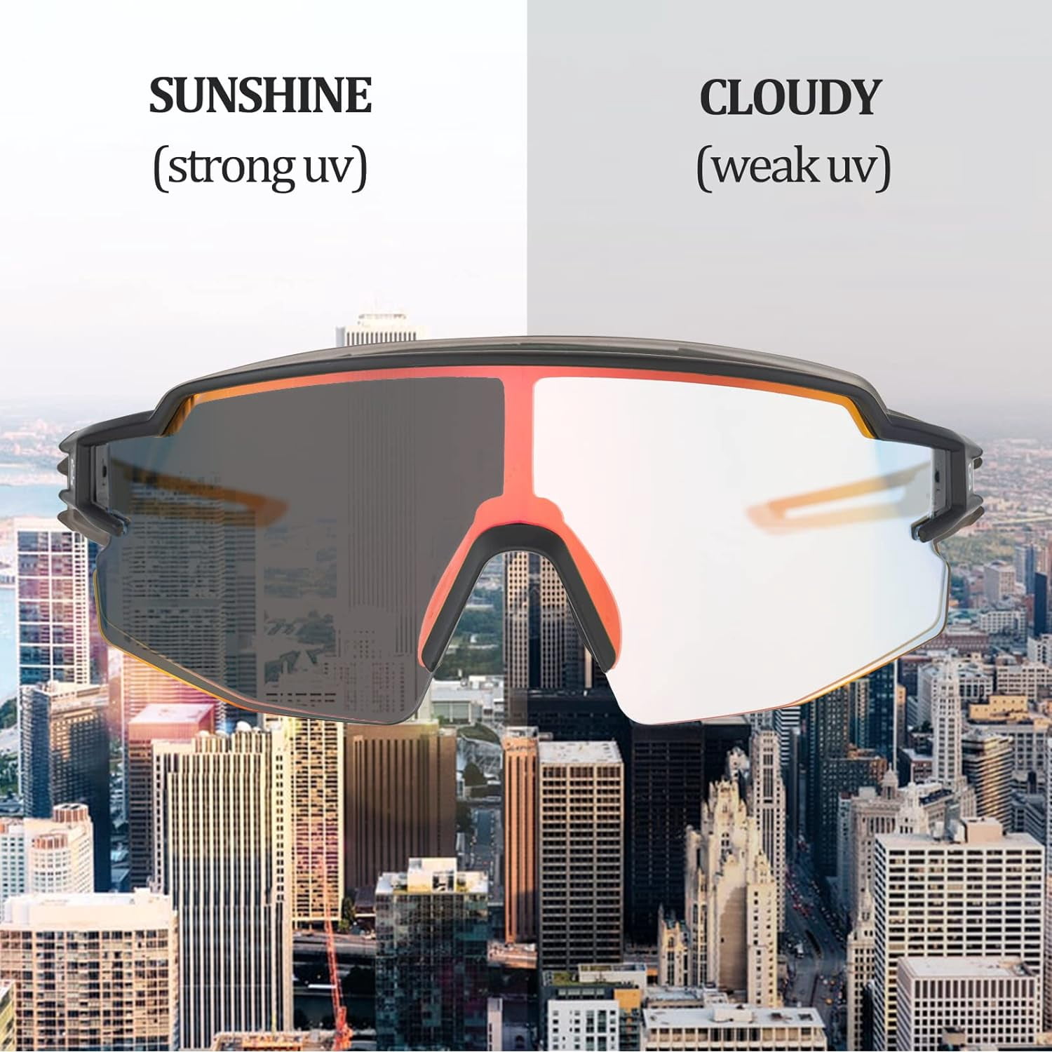 ROCKBROS Photochromic Sports Sunglasses for Men Women Cycling UV Protection