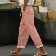 thumbnail image 2 of YABCSAZ Women's Capri Wide Leg Pants Plus Size Elastic Waist Cropped Pants Casual Loose Boho Palazzo Pants with Pockets, 2 of 6