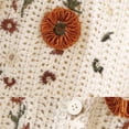 thumbnail image 6 of Felirenzacia Women's Floral Crochet Vest Hollow Out Open Front Vintage Boho Lace Button Sleeveless Crochet Knit Cardigan,Beige,Free Size, 6 of 7