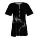 thumbnail image 3 of Puntoco Mujer Moda Casual Impresión Manga Corta Camiseta Suelta Tops Túnica Blusa Liquidación Puntoco Puntoco-5135, 3 of 4