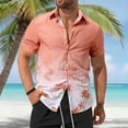 thumbnail image 2 of IWRICH Men's Hawaiian Short Sleeves Shirt Button down Beach Tops Summer Casual Floral Printed Holiday Tees Pink XXL, 2 of 4