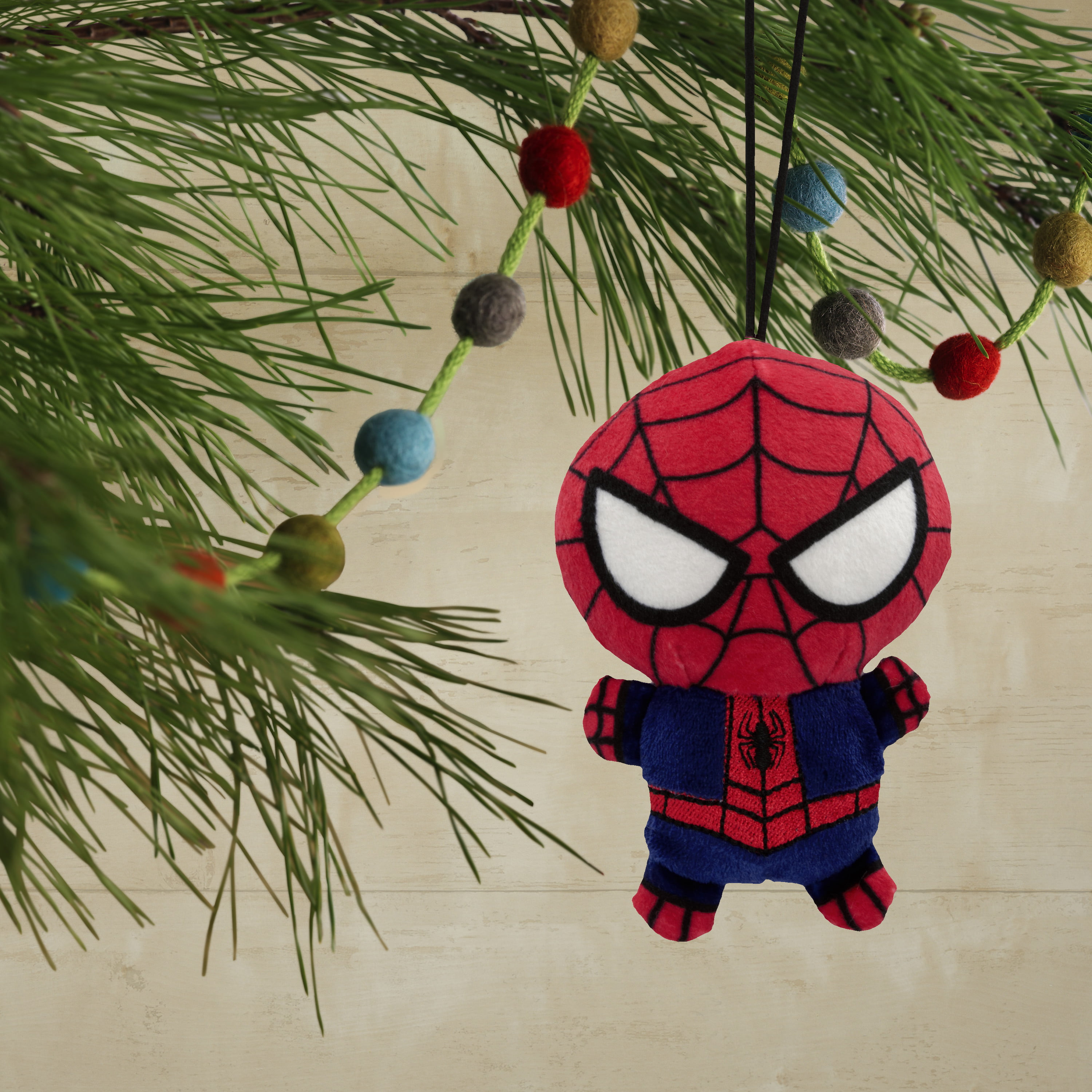 Hallmark Spiderman Christmas Ornament Gold Tone Spider Logo Premium Round Marvel for sale online 