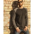 thumbnail image 3 of ZIMEGO Men’s Long Sleeve Basic Baseball Raglan Shirt – Athletic Slim Fit Contrast Color Block Basic Casual Athletic Garment Color Dye Washed T-Shirts Tee, 3 of 7