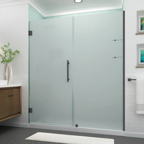 Aston Sdr960f-7335-10 Belmore Gs 72" High X 73" Wide Hinged Frameless Shower Door - Black