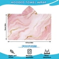 thumbnail image 2 of Pink Gold Marble Pattern Hooded Bath Towel，50"x30" for Ages 3 To 12 Kids, Quick Dry Lightweight Soft Microfiber Hood Beach Towel Cover Up for Kids, 2 of 7