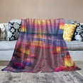 thumbnail image 5 of Creowell Wicked Dreamy Beach Blanket, ,Cozy   Throw with Coastal Sunset Lantern Ocean Wave Design,Soft Lightweight Gifts Blankets for Women,Sofa Bed Travel Living Room Decor 30*40in, 5 of 7