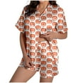 thumbnail image 1 of Women 2 Piece Pajamas Set Fall Soft Button Down Short Sleeve Pjs Set Comfort Lounge Set with Long Pants, 1 of 6