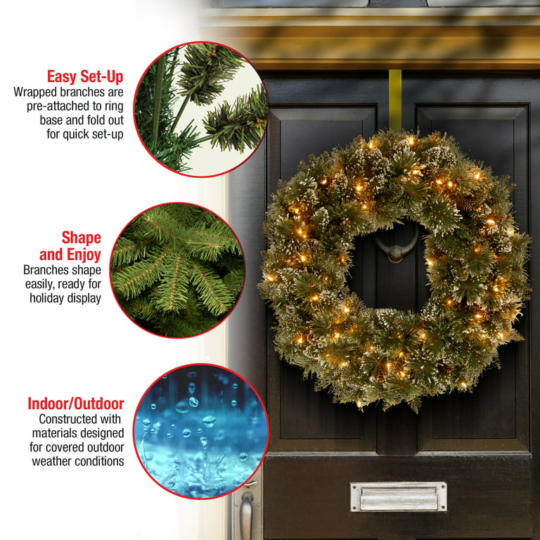 Northlight 24-in Indoor White Pine Artificial Christmas Wreath in the  Artificial Christmas Wreaths department at