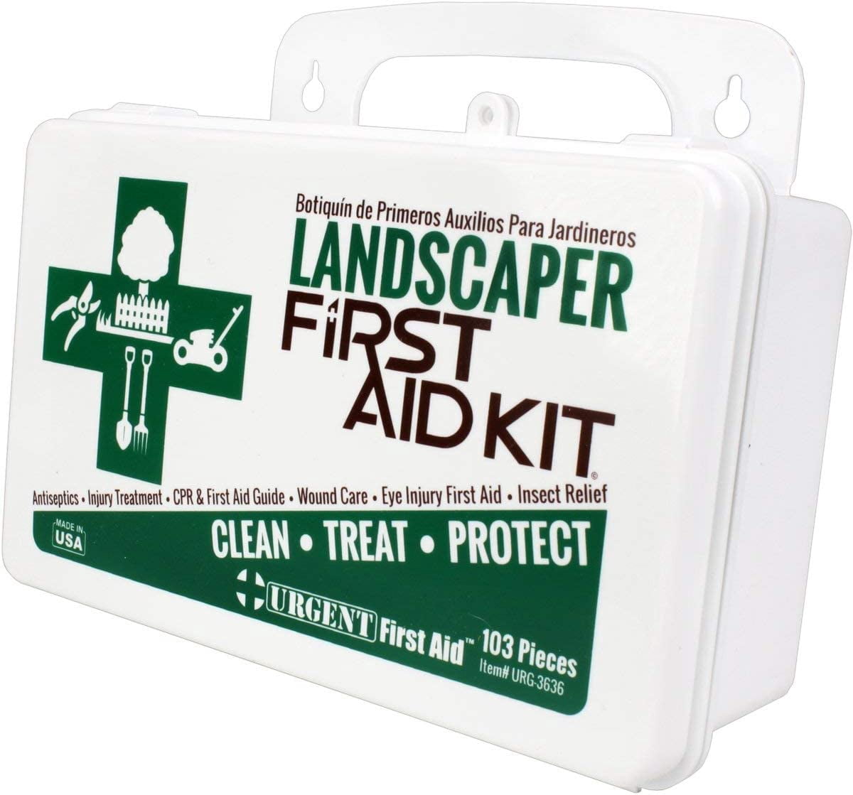 Landscaper & Tree Trimming First Aid Kit, OSHA Compliant, 10 Unit, 103 Piece, Plastic Case with Gasket to keep out moisture and dust - be OSHA Compliant: Special Extra first aid item content, too