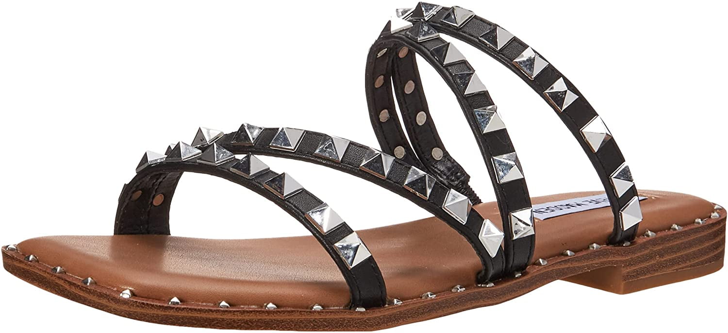 Steve Madden Womens Skyler Flat Sandal 7.5 Black