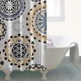 thumbnail image 4 of Beige Ethnic Mandala Pattern Shower Curtain 36"x72" ,Bathroom Decorative Shower Curtains Set with 12 Hooks,Modern Waterproof Washable Shower Curtain, 4 of 6