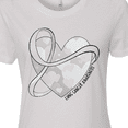 thumbnail image 4 of Inktastic Lung Cancer Awareness White Ribbon Around Heart Women's T-Shirt, 4 of 5